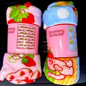 Strawberry shortcake Blanket TWO included NEW